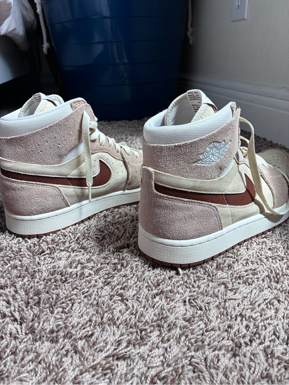 Nike Men's High-Top Sneakers - Cream, Dusty Pink & Rust